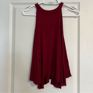 UO Kimchi Blue High Neck Red Tank Top